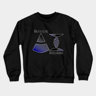 Artificial Intelligence | Geometric Letters Slogan Black Crewneck Sweatshirt